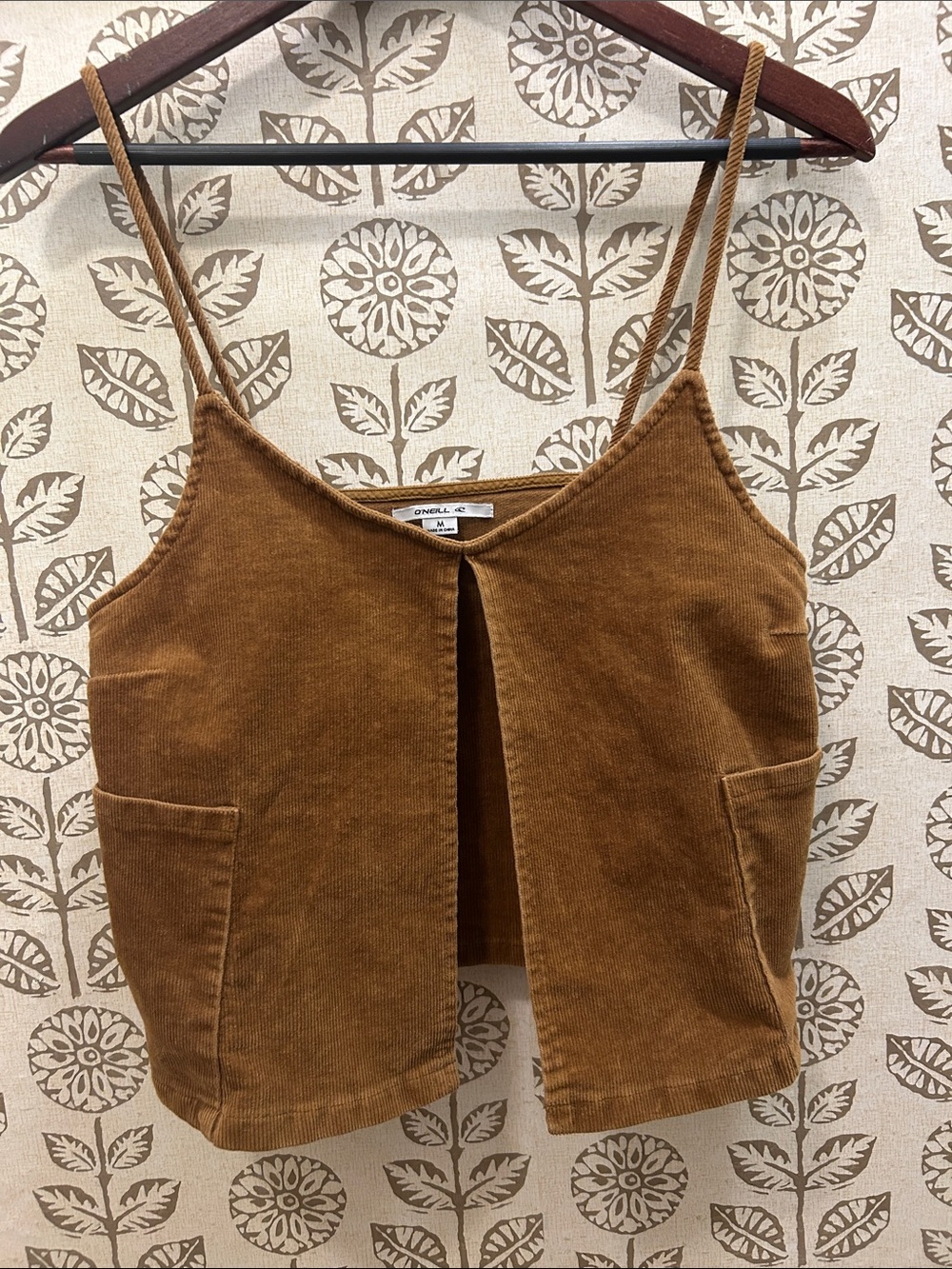 O'Neill Camel Corduroy Split-Front Camisole